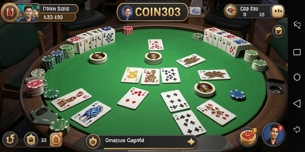 Tampilan gameplay Gaple yang menarik dan interaktif di COIN303.