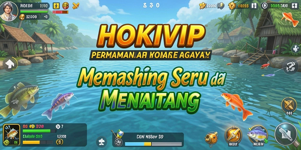 Screenshot gameplay HOKIVIP menampilkan momen memancing seru dan grafik menawan.