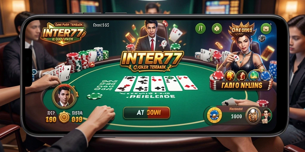 Tampilan gameplay poker yang menegangkan dan seru di INTER77.