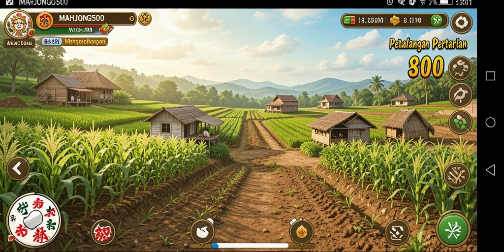 Tampilan gameplay MAHJONG500 yang penuh warna dan menarik.