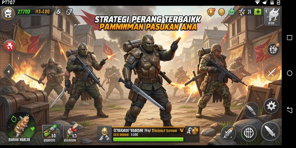 Tampilan dinamis pertempuran dalam game strategi