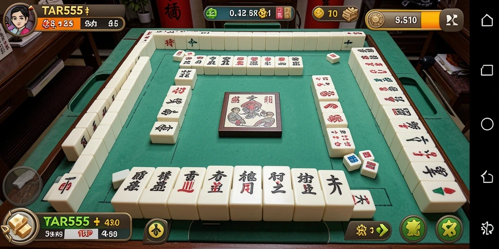 Gameplay TAR555 yang mengasyikkan dan menantang dalam Mahjong.