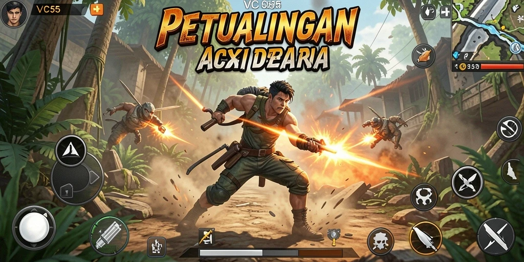 Tampilan gameplay VC55 yang mendebarkan dan penuh aksi.